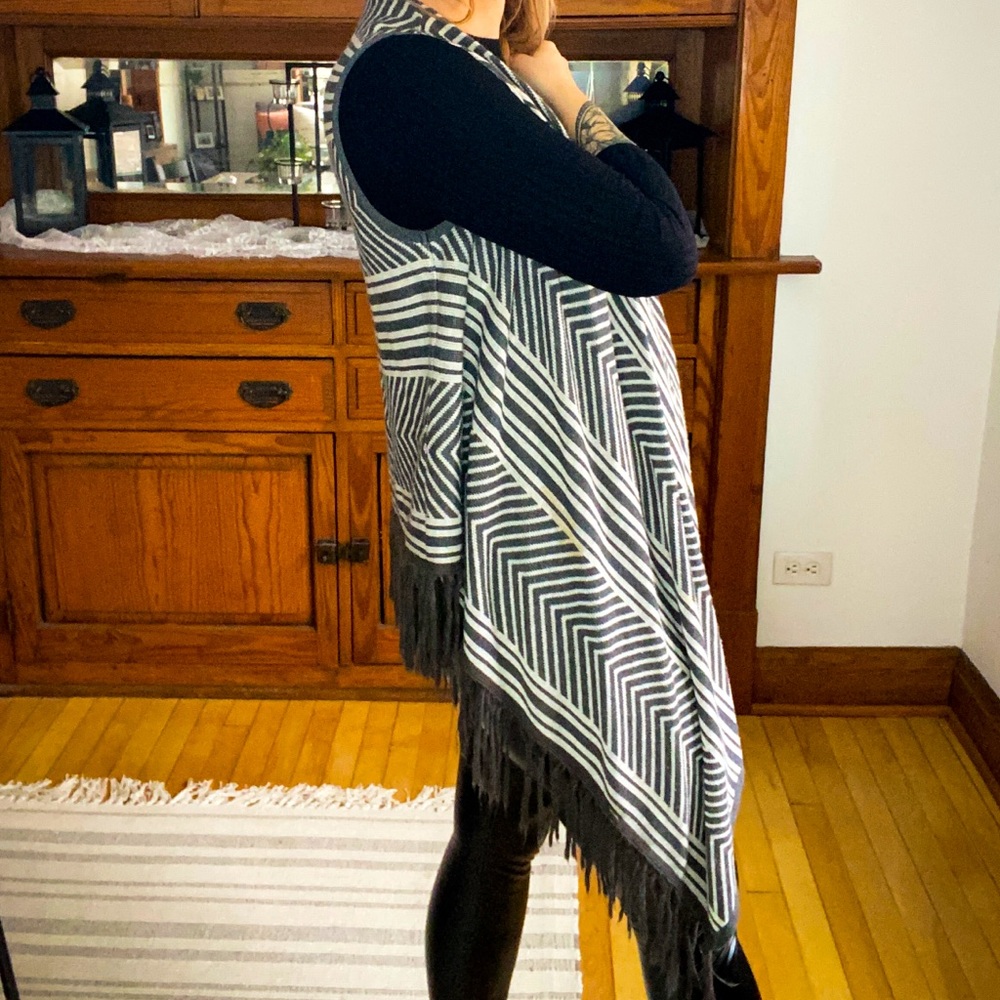 Boho inspired fringe sweater vest